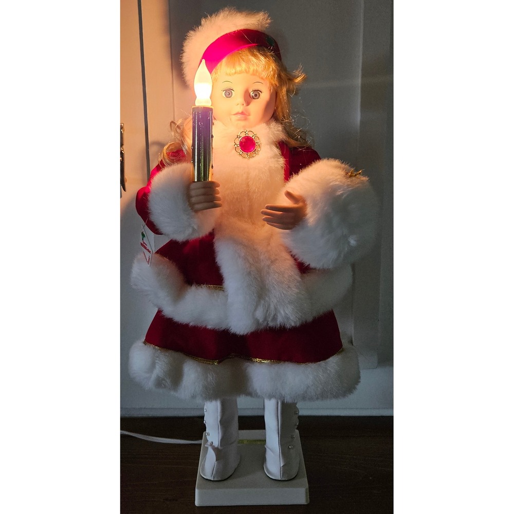 VTG Rare 1994 Telco Motion-ette Animated Christmas Doll Lighted Candle 24"